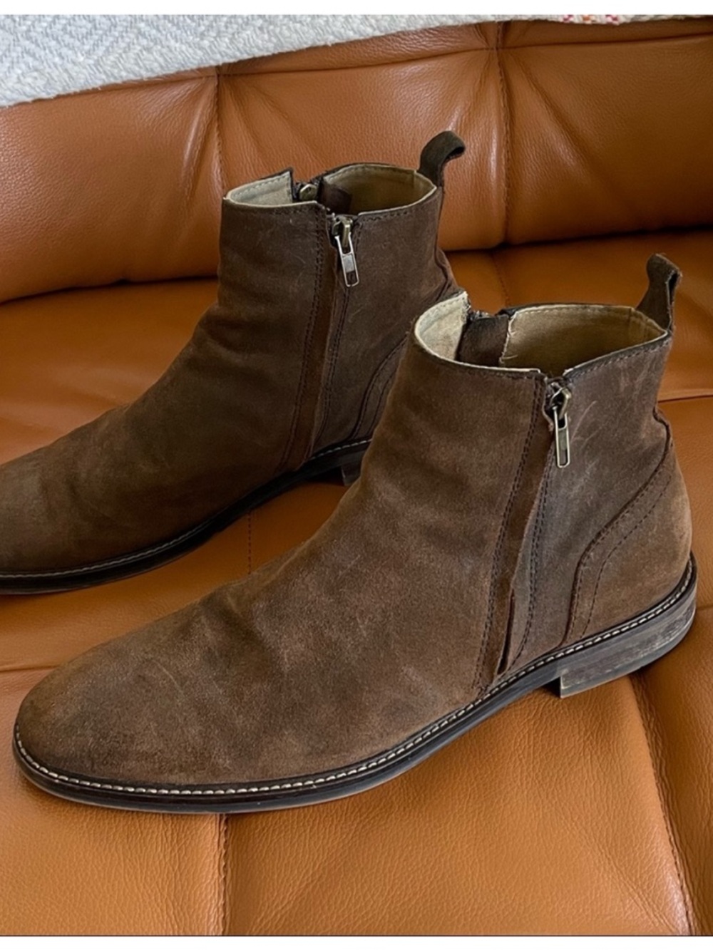 MAKE AN OFFER - ASTON GREY Helani Double Zip Oiled Suede Dress Boot